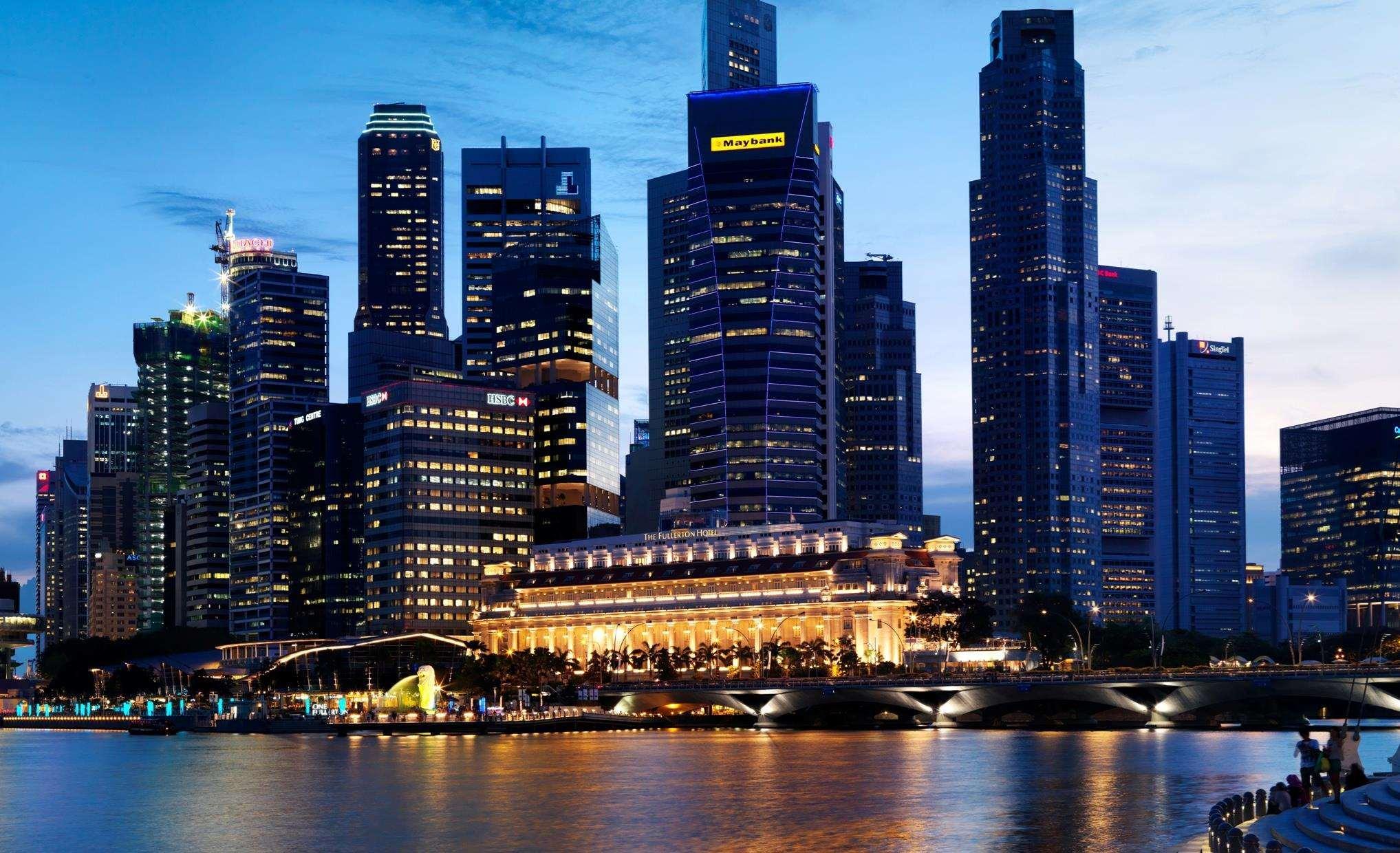 The Fullerton Hotel Σιγκαπούρη Εξωτερικό φωτογραφία Marina Bay Financial Centre